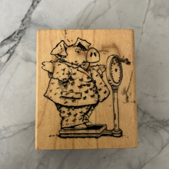 Pair of pig rubber stamps - Picture 2 of 5